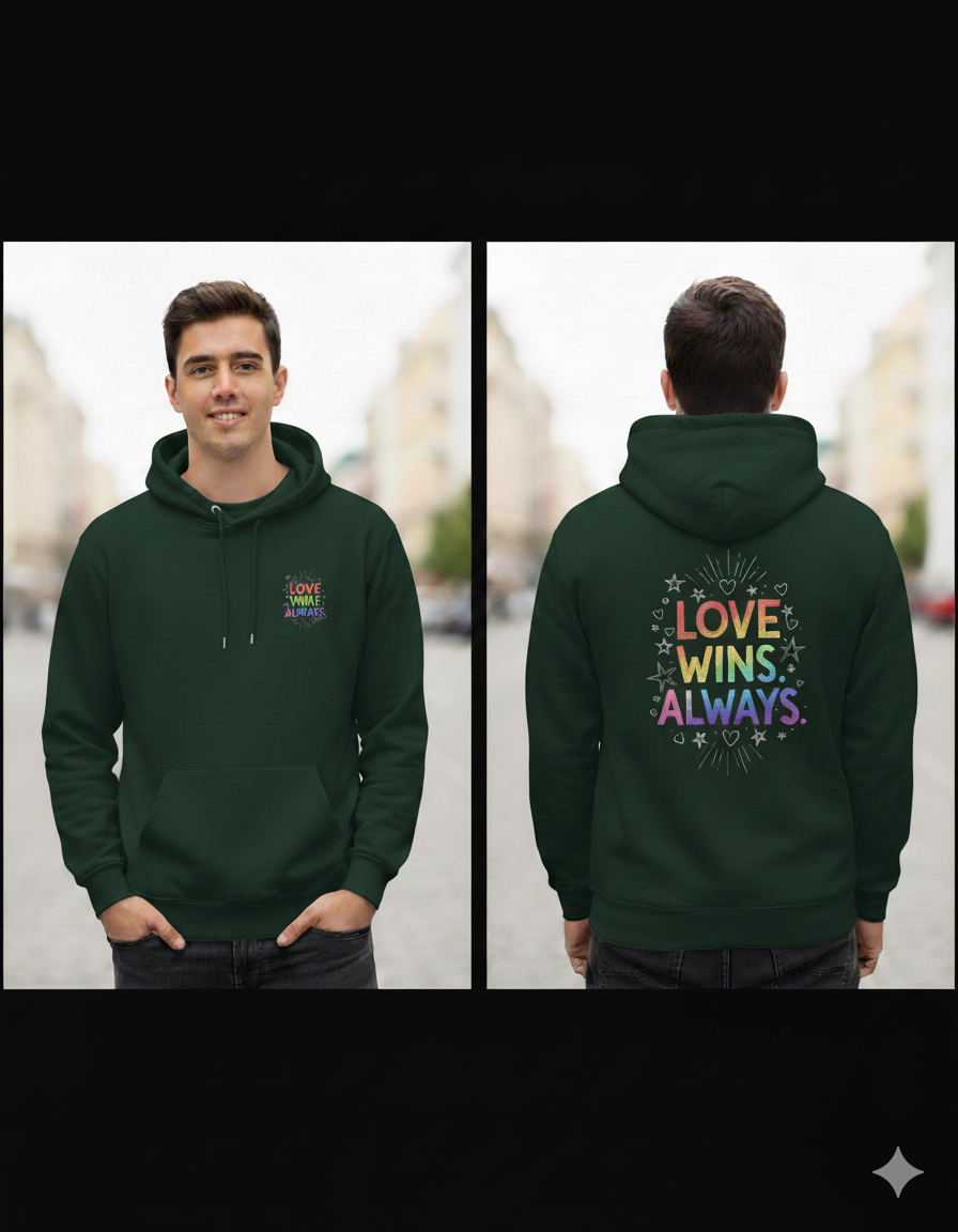 Love Wins Always – Rainbow Pride Hoodie | Unisex Hoodie