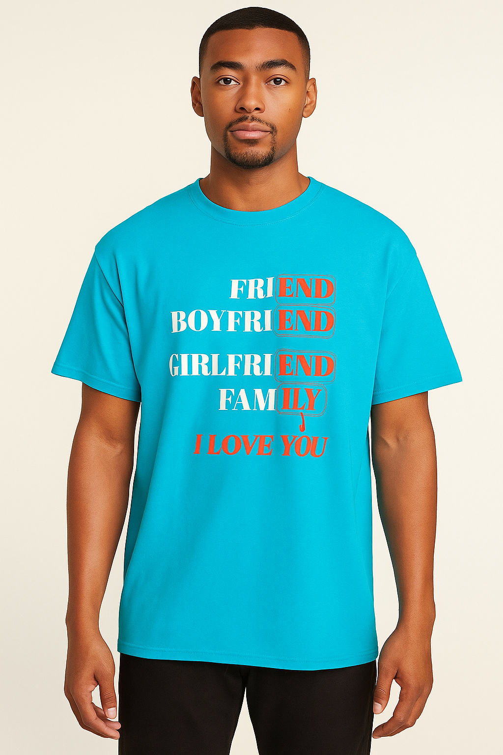 I Love You T-Shirt – Black Romantic Tee for Friends, Boyfriend, Girlfriend & Family | Emotional Gift|Unisex Classic Crew T-Shirt