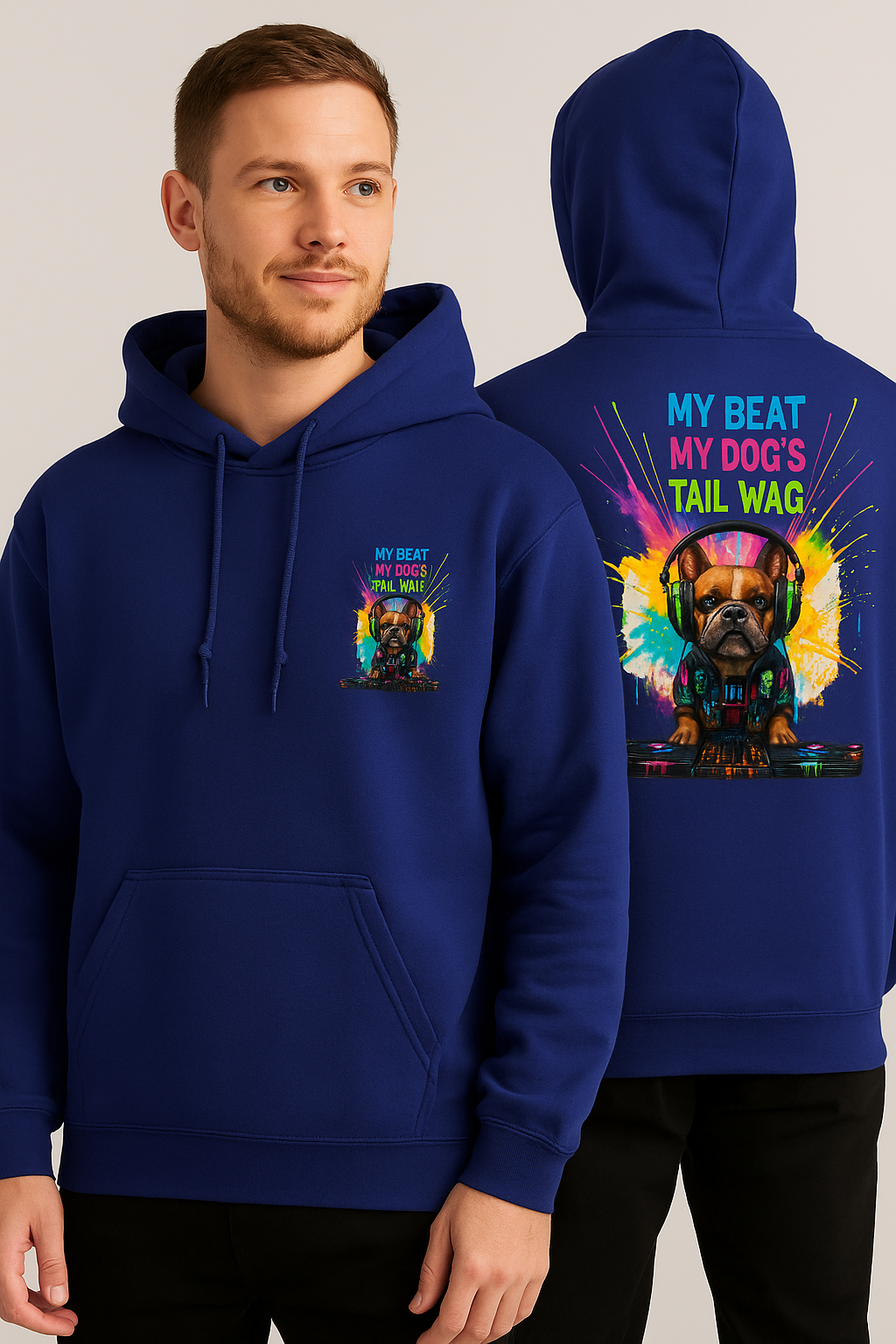 Dog Hoodie – “My Beat My Dog’s Tail Wag” Music Lover Pet Owner Sweatshirt | Unisex Hoodie