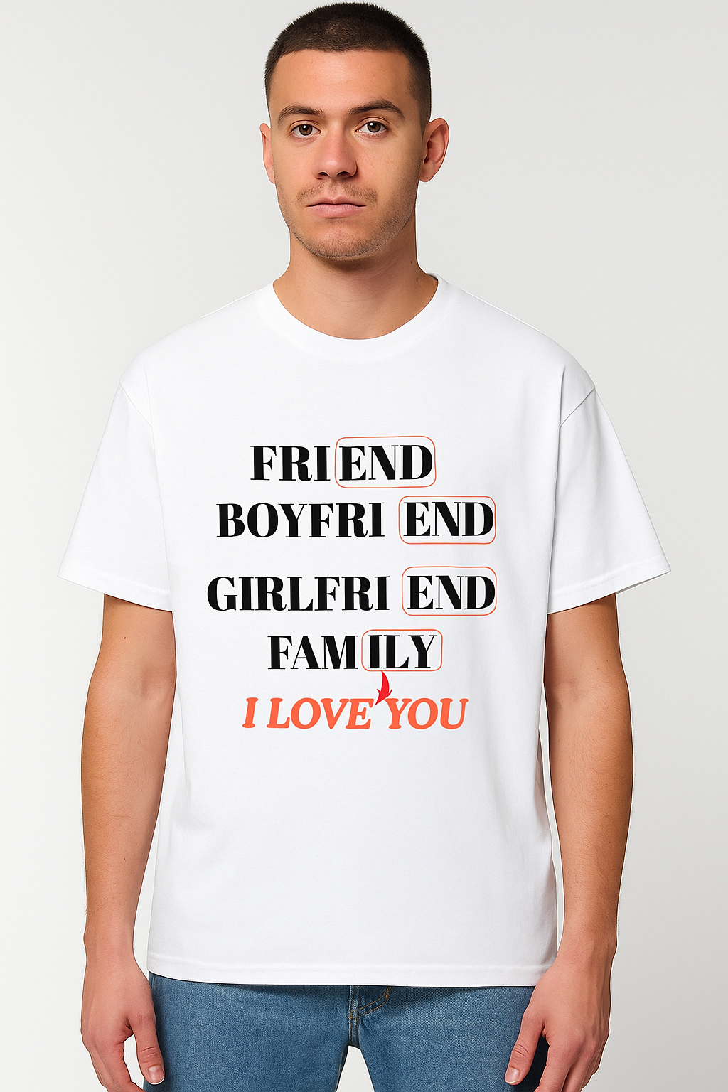 I Love You T-Shirt – Bold Turquoise Tee for Friends, Boyfriend, Girlfriend & Family | Romantic Gift |Unisex Classic Crew T-Shirt