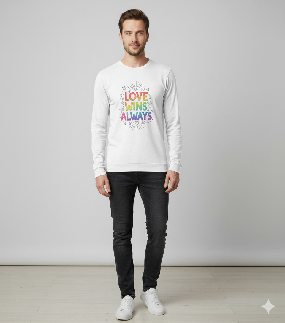 Love Wins Always – Rainbow Pride Sweatshirt  | Unisex Oversized Sweatshirt
