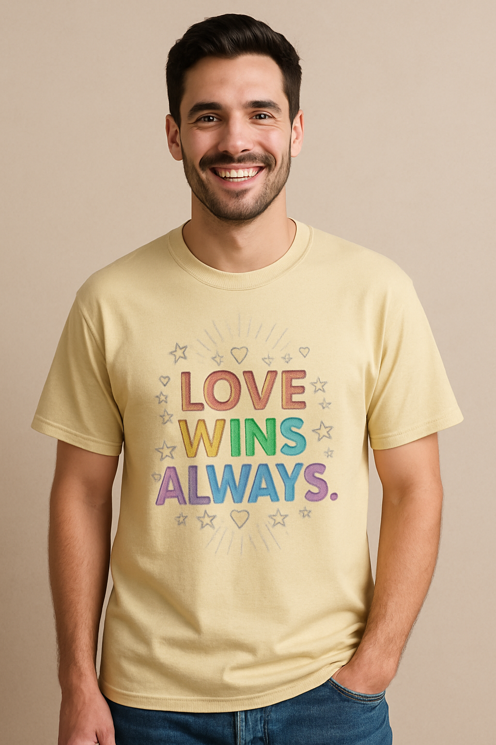 Love Wins Always Oversized T-Shirt – Rainbow Pride Graphic Tee | Unisex Oversized Standard T-Shirt
