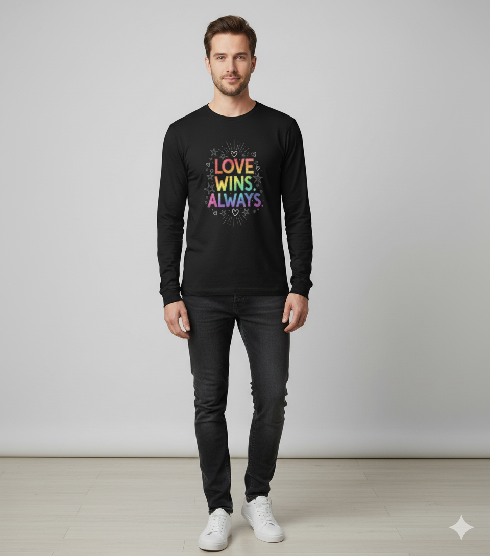 Love Wins Always – Rainbow Pride Sweatshirt  | Unisex Oversized Sweatshirt