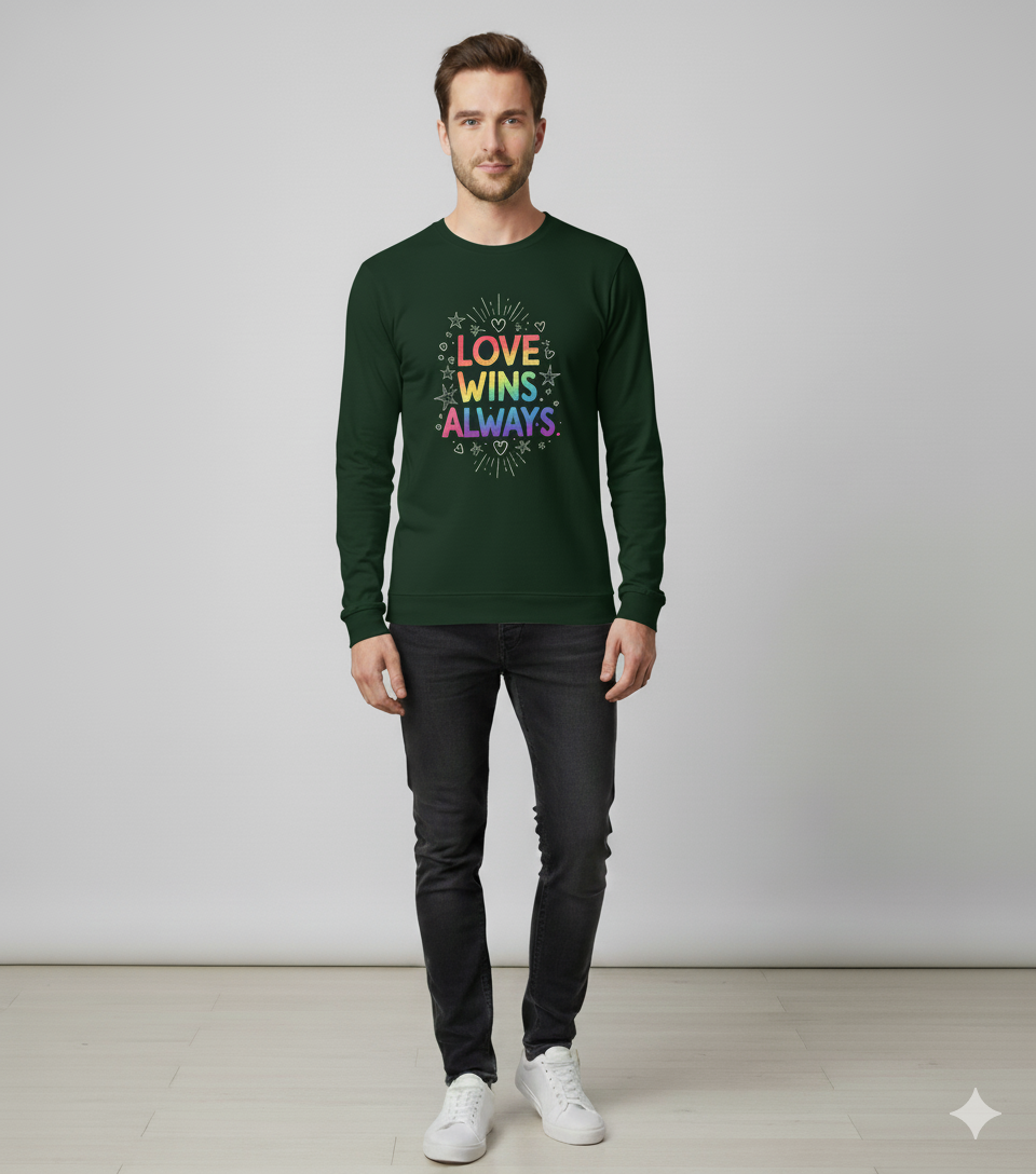 Love Wins Always – Rainbow Pride Sweatshirt  | Unisex Oversized Sweatshirt
