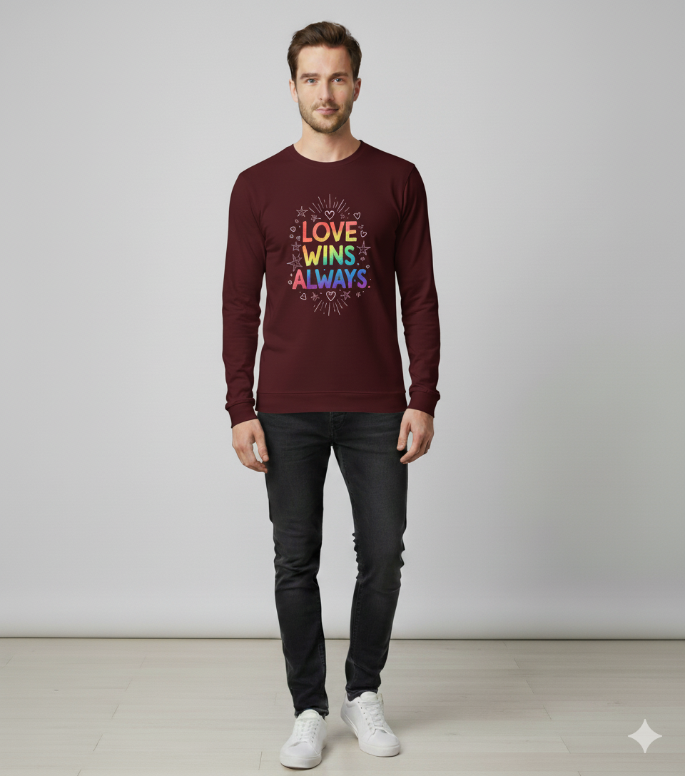 Love Wins Always – Rainbow Pride Sweatshirt  | Unisex Oversized Sweatshirt