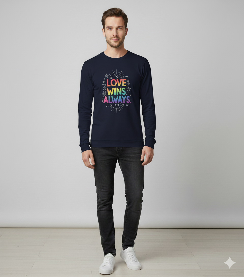 Love Wins Always – Rainbow Pride Sweatshirt  | Unisex Oversized Sweatshirt