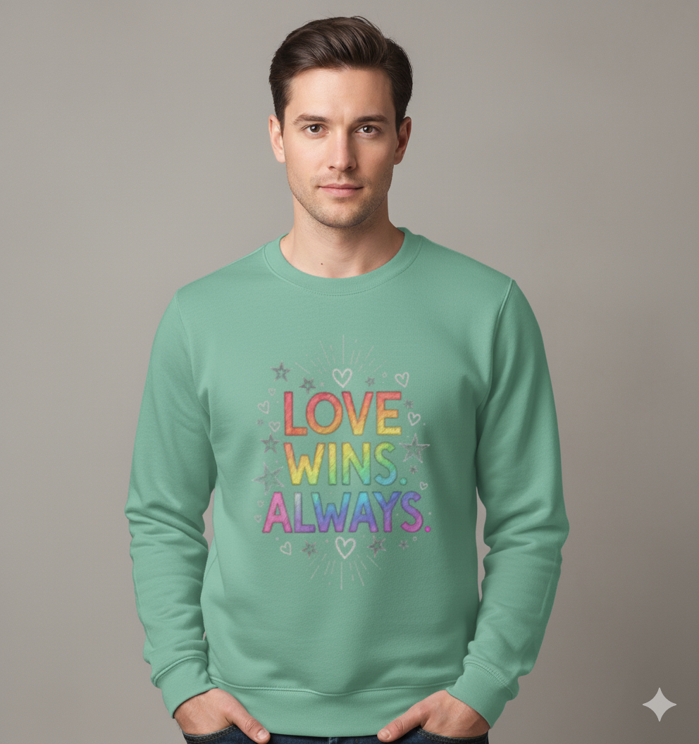 Love Wins Always – Rainbow Pride Sweatshirt| Unisex Sweatshirt