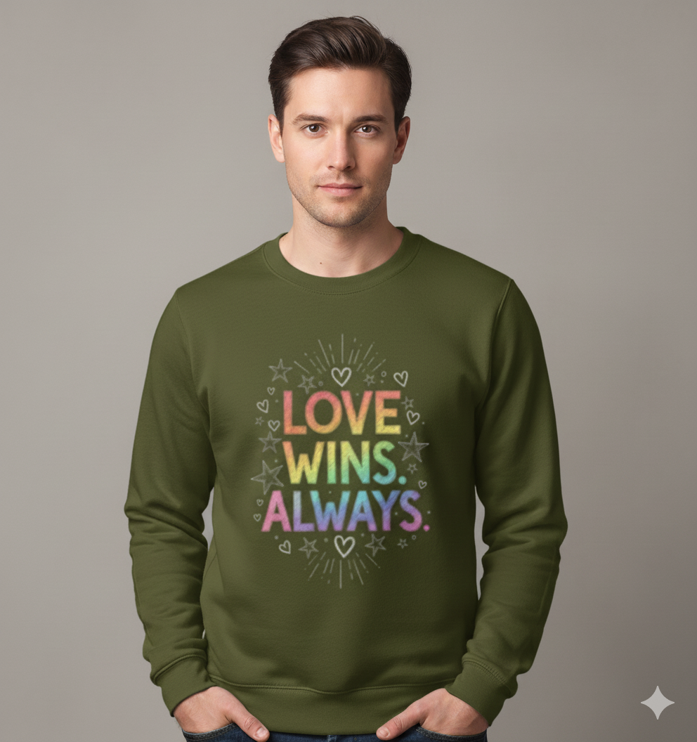 Love Wins Always – Rainbow Pride Sweatshirt| Unisex Sweatshirt