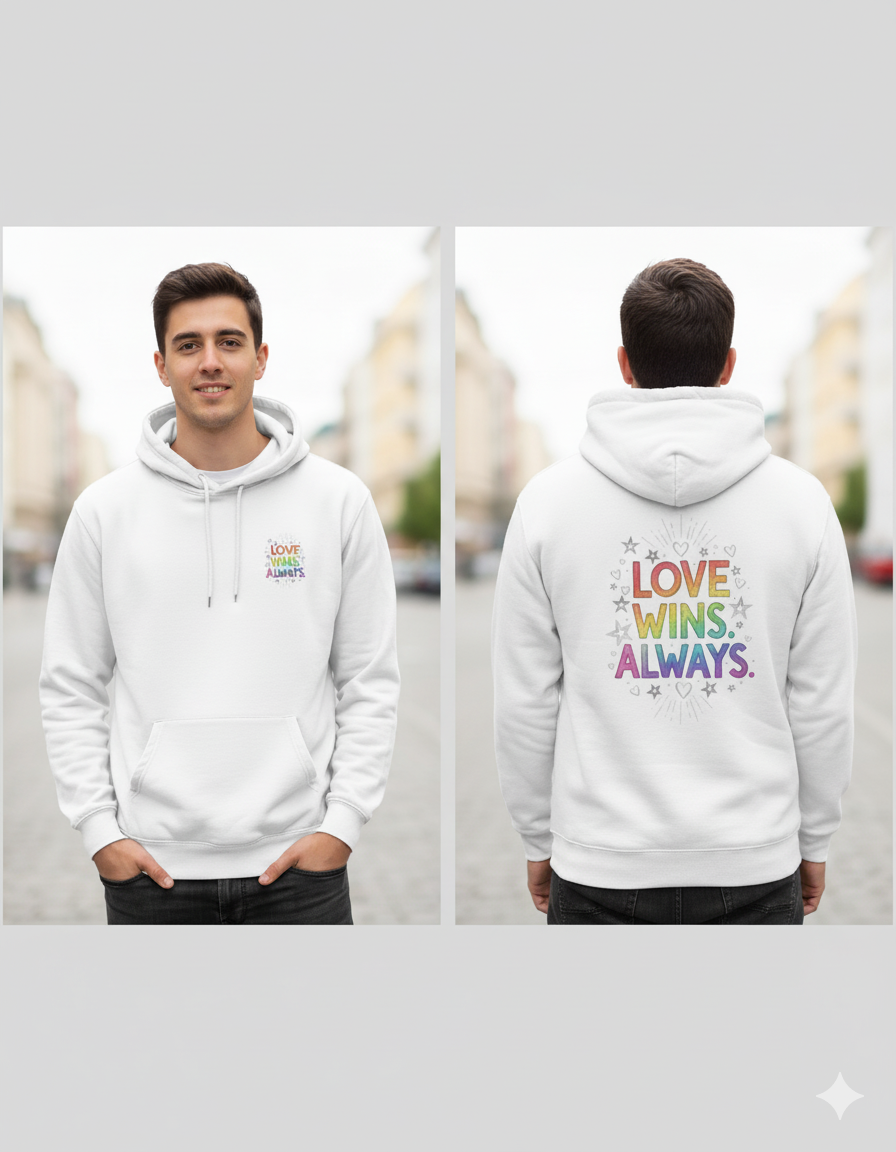 Love Wins Always – Rainbow Pride Hoodie | Unisex Hoodie
