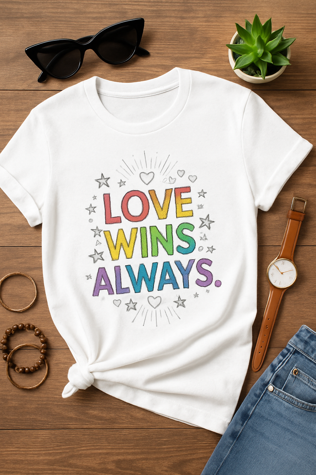 Love Wins Always" T-Shirt: A Bold Statement of Inclusion & Positivity | Unisex Standard Crew T-Shirt