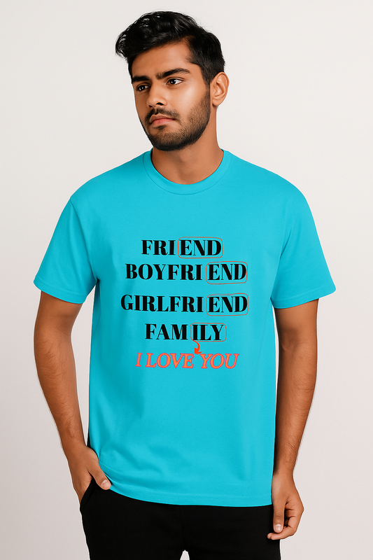 I Love You T-Shirt – Navy Blue Romantic Tee for Friends, Boyfriend, Girlfriend & Family | Emotional Gift| Unisex Classic Crew T-Shirt