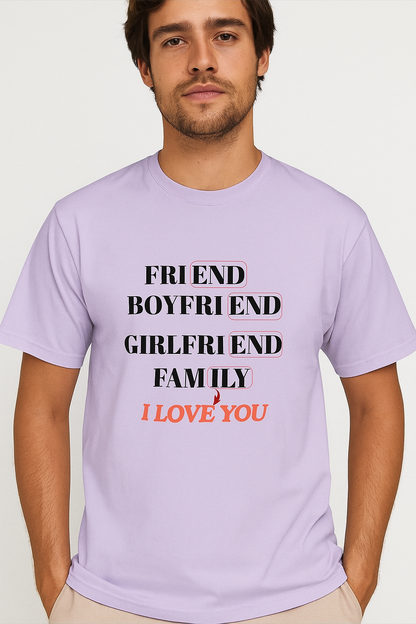 I Love You T-Shirt – Bold Turquoise Tee for Friends, Boyfriend, Girlfriend & Family | Romantic Gift |Unisex Classic Crew T-Shirt