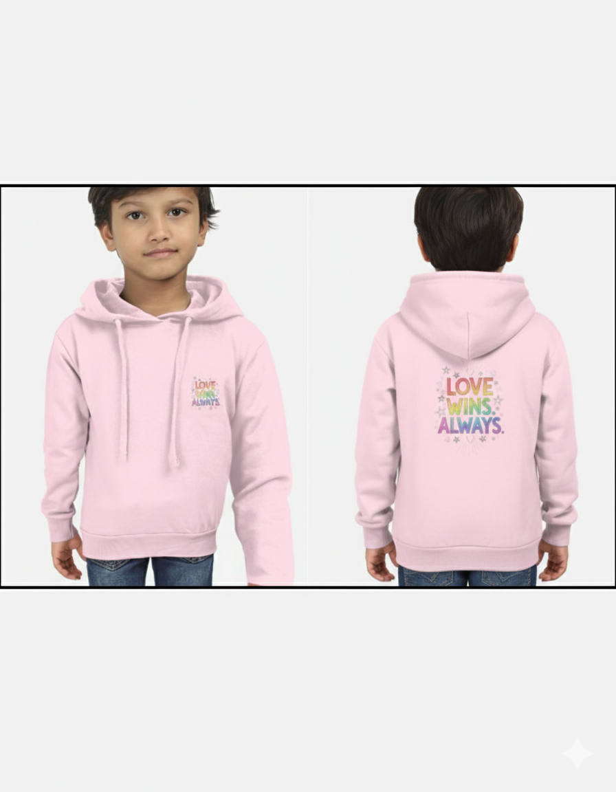 Love Wins Always – Kids Hoodie with Rainbow Design | Kids Hoodie