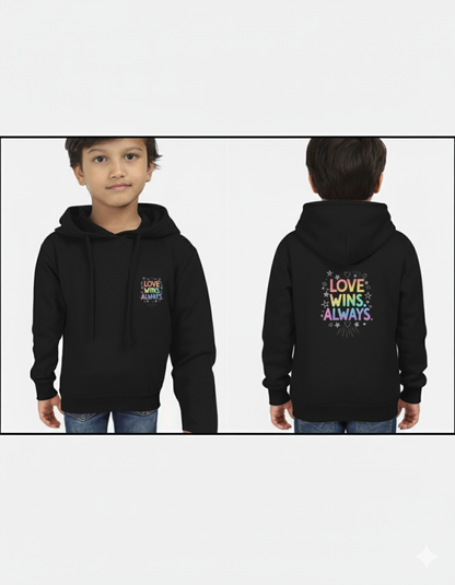 Love Wins Always – Kids Hoodie with Rainbow Design | Kids Hoodie