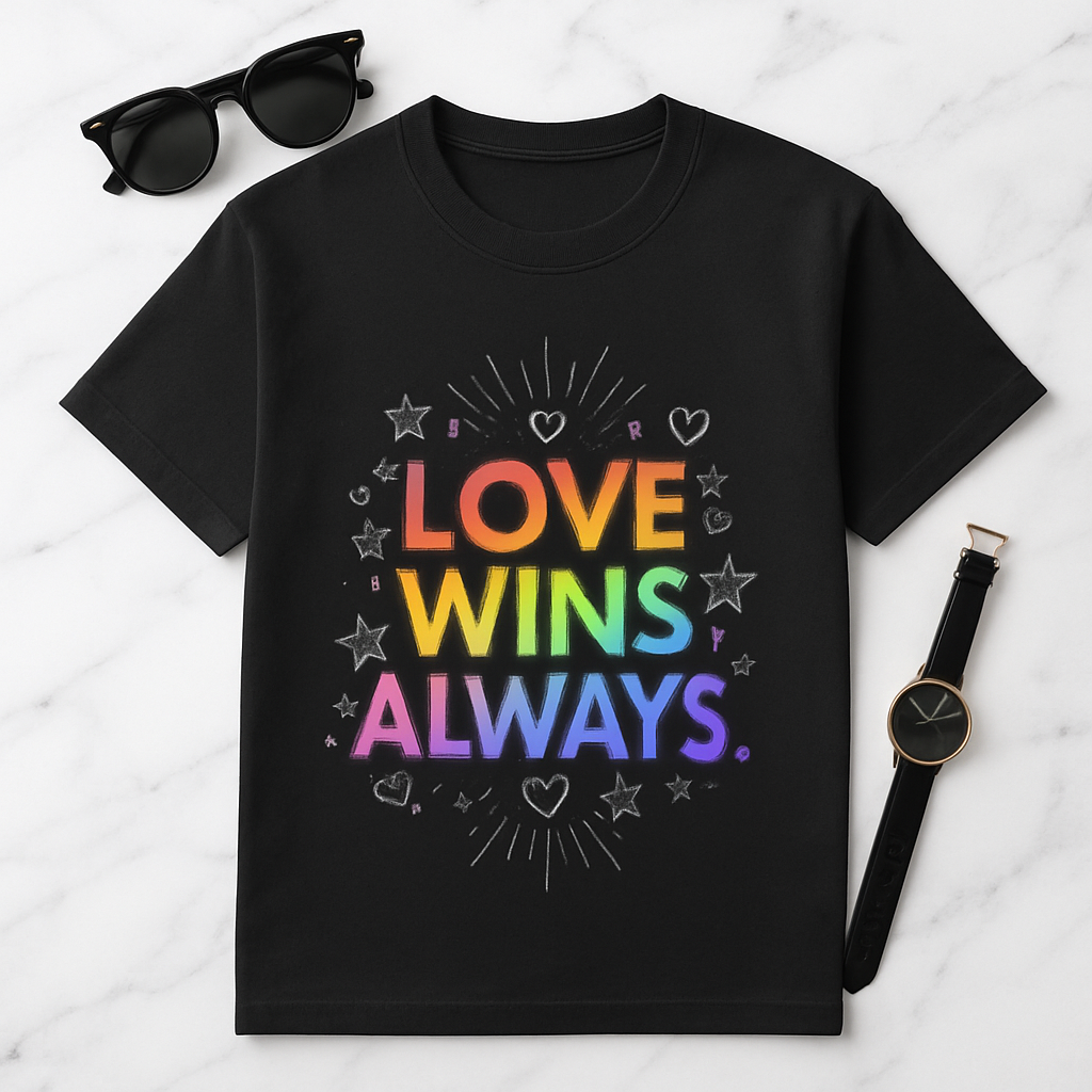Love Wins Always" T-Shirt: A Bold Statement of Inclusion & Positivity | Unisex Standard Crew T-Shirt
