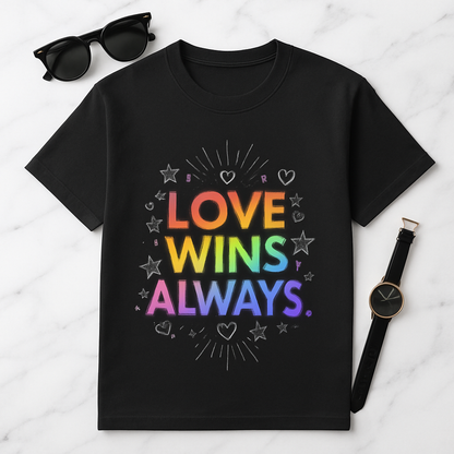 Love Wins Always" T-Shirt: A Bold Statement of Inclusion & Positivity | Unisex Standard Crew T-Shirt
