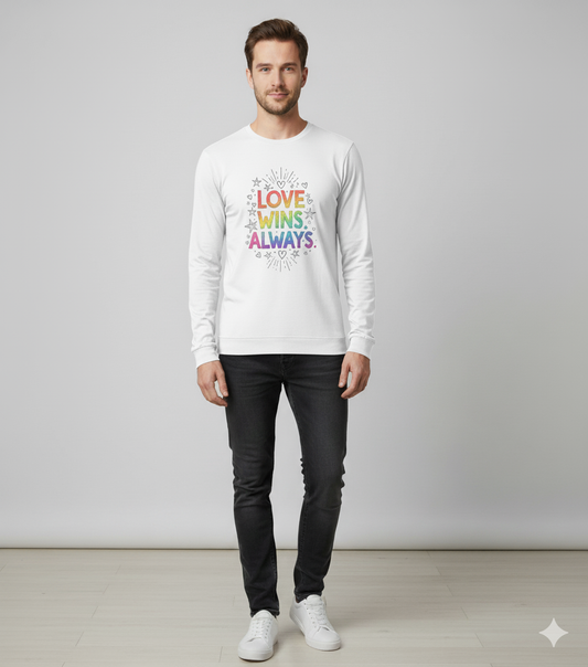 Love Wins Always – Rainbow Pride Sweatshirt  | Unisex Oversized Sweatshirt