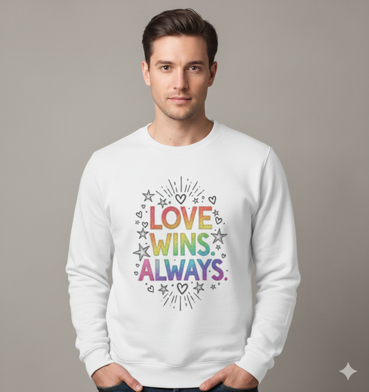 Love Wins Always – Rainbow Pride Sweatshirt| Unisex Sweatshirt