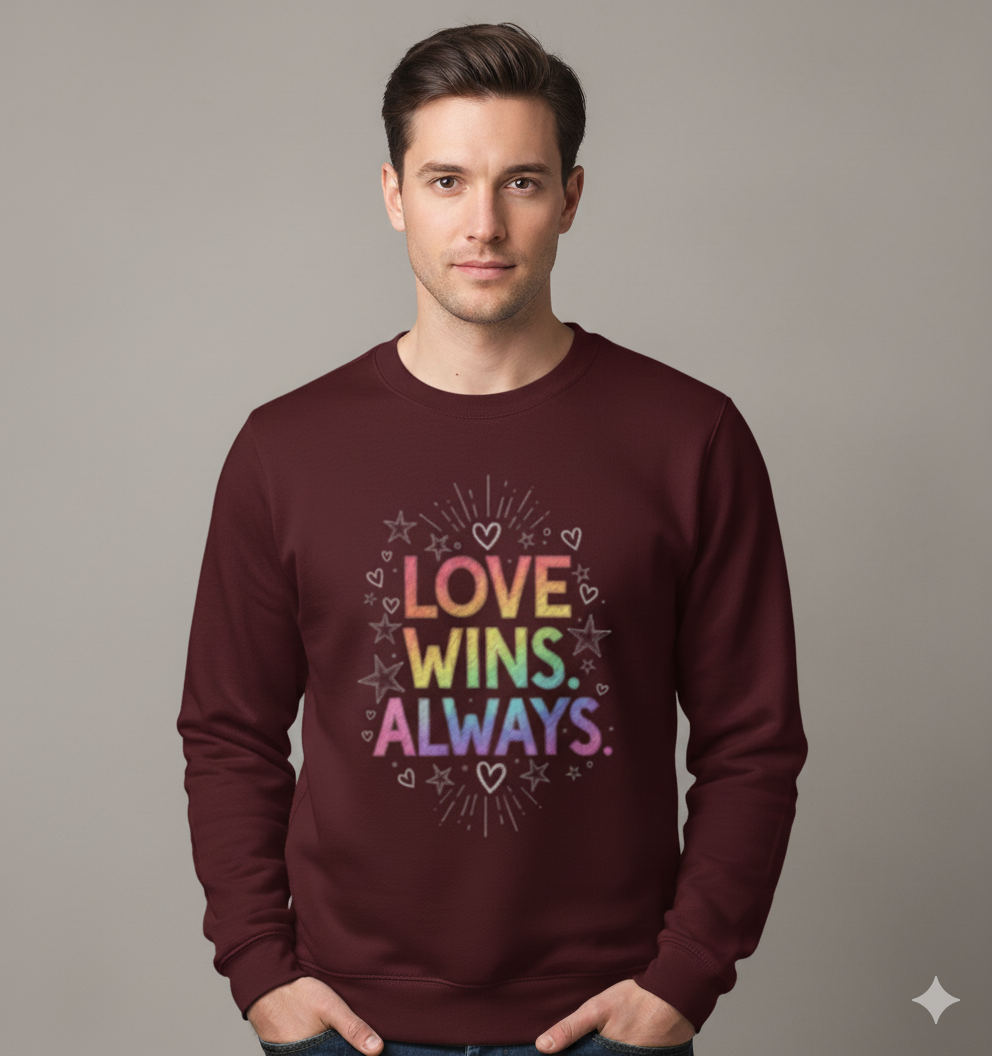 Love Wins Always – Rainbow Pride Sweatshirt| Unisex Sweatshirt