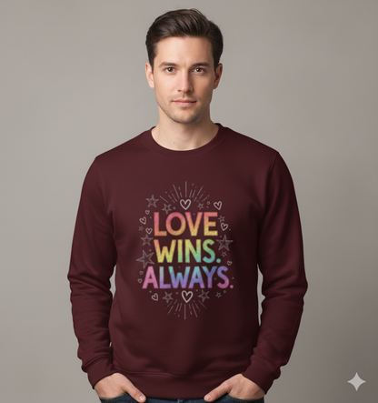 Love Wins Always – Rainbow Pride Sweatshirt| Unisex Sweatshirt