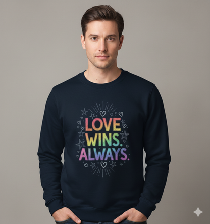 Love Wins Always – Rainbow Pride Sweatshirt| Unisex Sweatshirt