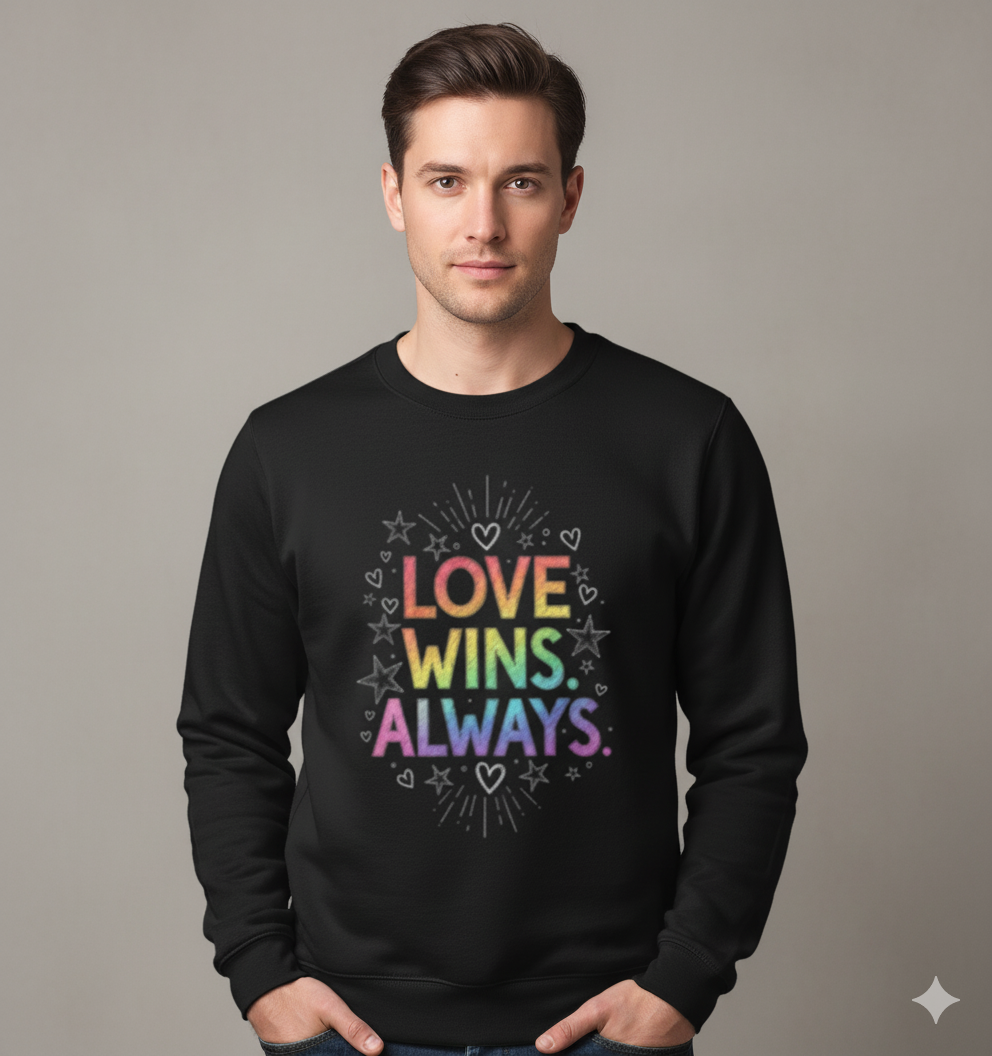Love Wins Always – Rainbow Pride Sweatshirt| Unisex Sweatshirt