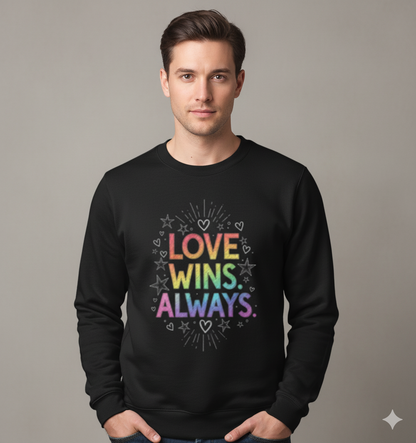 Love Wins Always – Rainbow Pride Sweatshirt| Unisex Sweatshirt