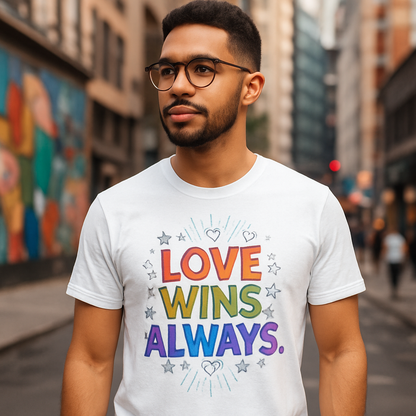 Love Wins Always" T-Shirt: A Bold Statement of Inclusion & Positivity | Unisex Standard Crew T-Shirt