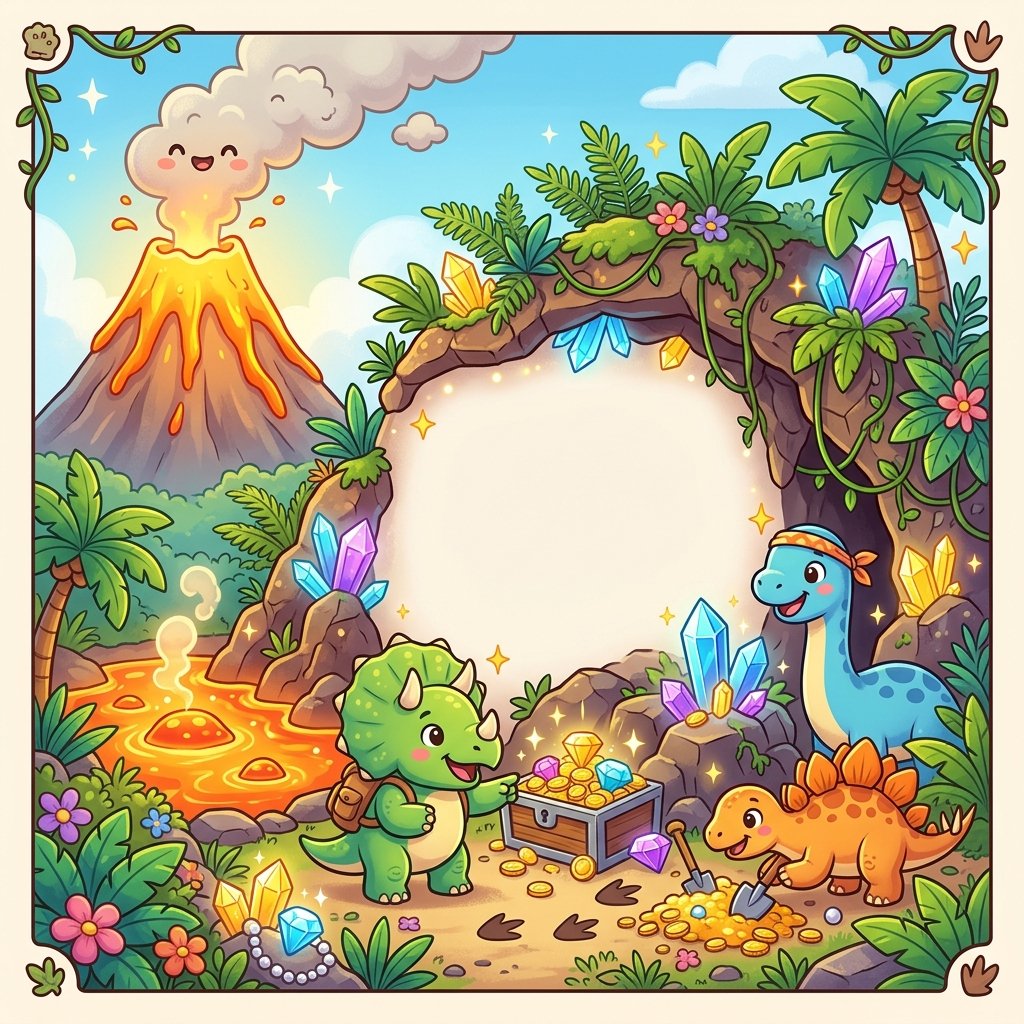 Dino World Adventures Coloring Book for Kids : Hidden Treasures, Crystal Caves, and Dinosaur Activities - Image 9