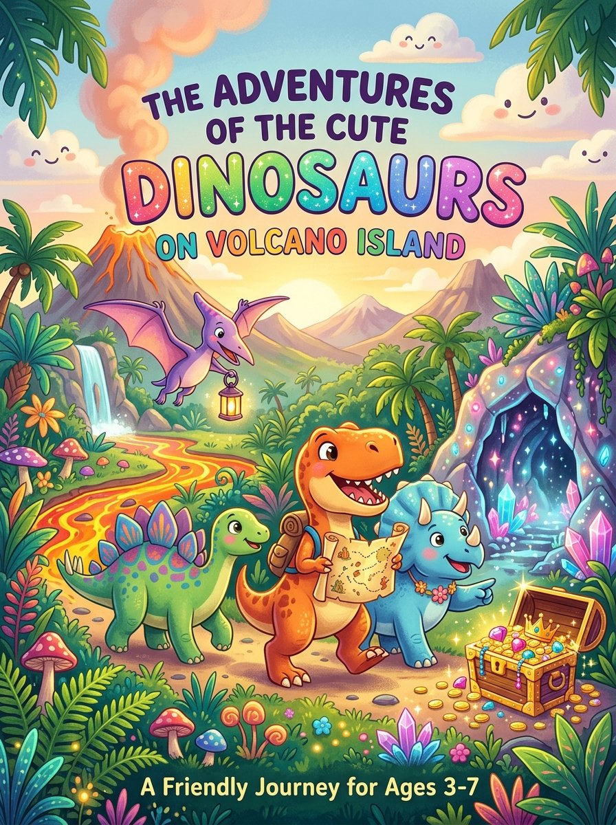 Dino World Adventures Coloring Book for Kids : Hidden Treasures, Crystal Caves, and Dinosaur Activities - Image 3
