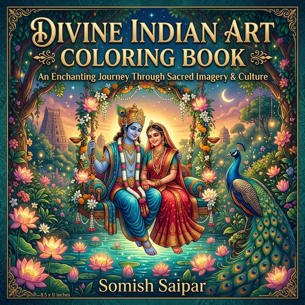 Divine Indian Art Coloring Book_cover squer