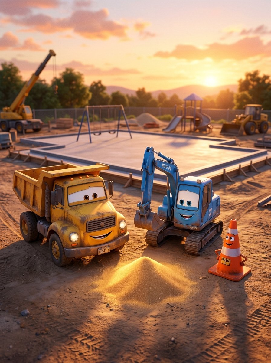The Sleepy Dump Truck's Big Day | Construction Site Bedtime Story - Image 9