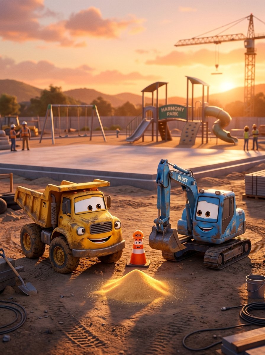 The Sleepy Dump Truck's Big Day | Construction Site Bedtime Story - Image 10