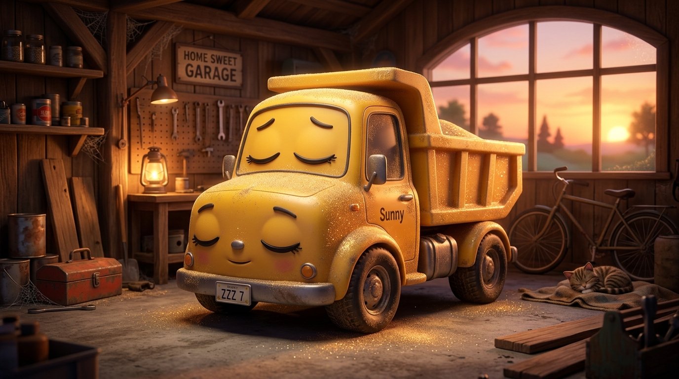 The Sleepy Dump Truck's Big Day | Construction Site Bedtime Story - Image 2