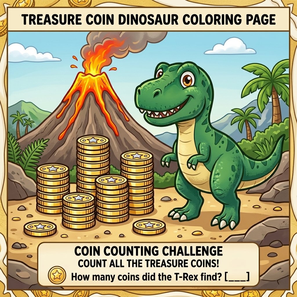 Dino World Adventures Coloring Book for Kids : Hidden Treasures, Crystal Caves, and Dinosaur Activities - Image 10